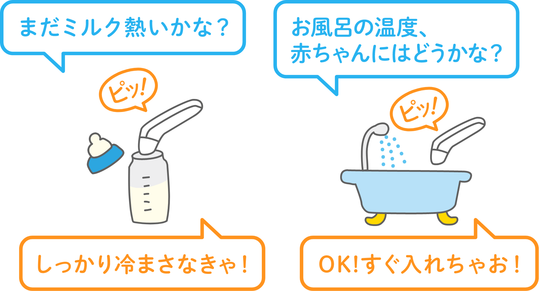 ミルクもお風呂も測れる
